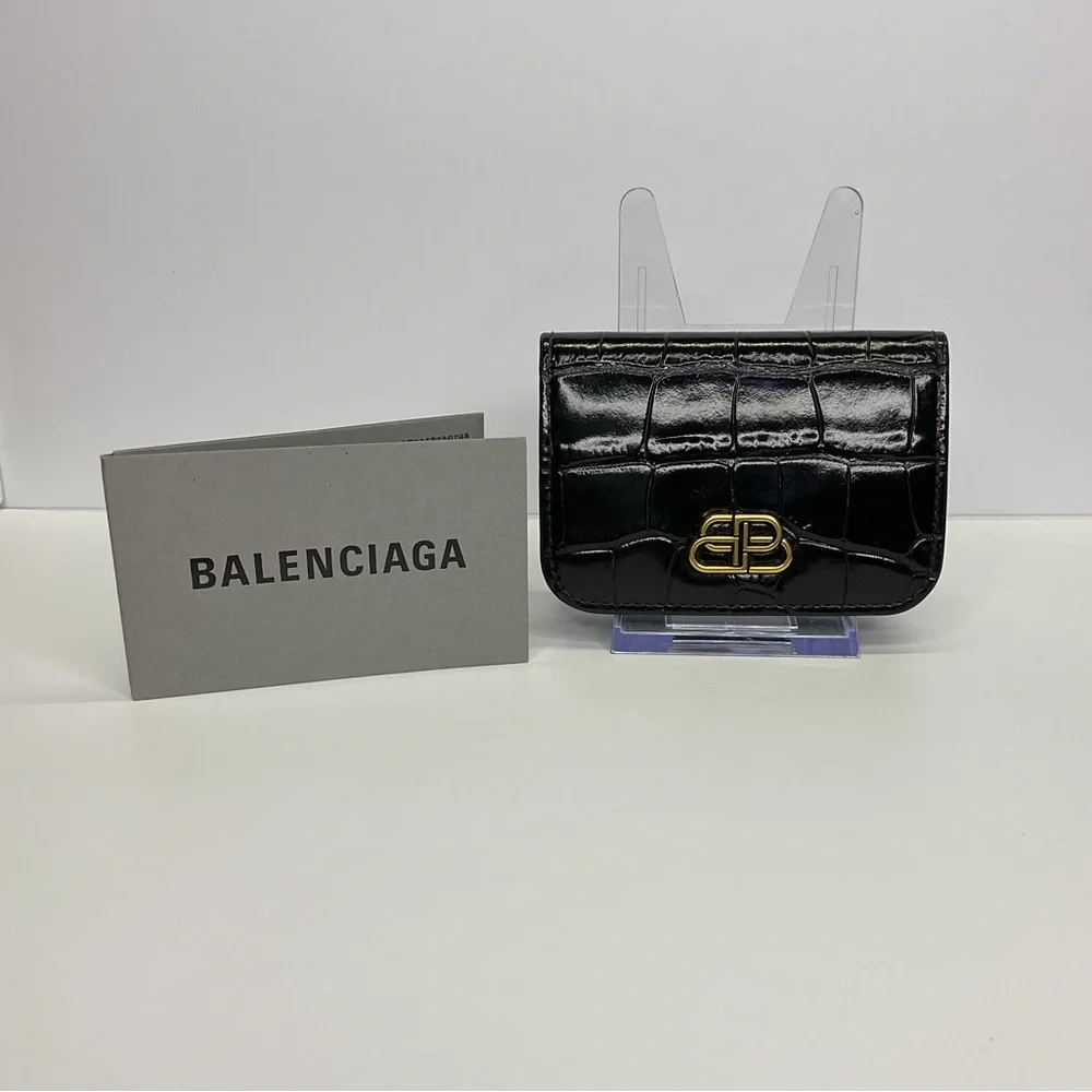 Balenciaga Compact, Black Leather Wallet Authentic - EUC - Picture 2 of 12